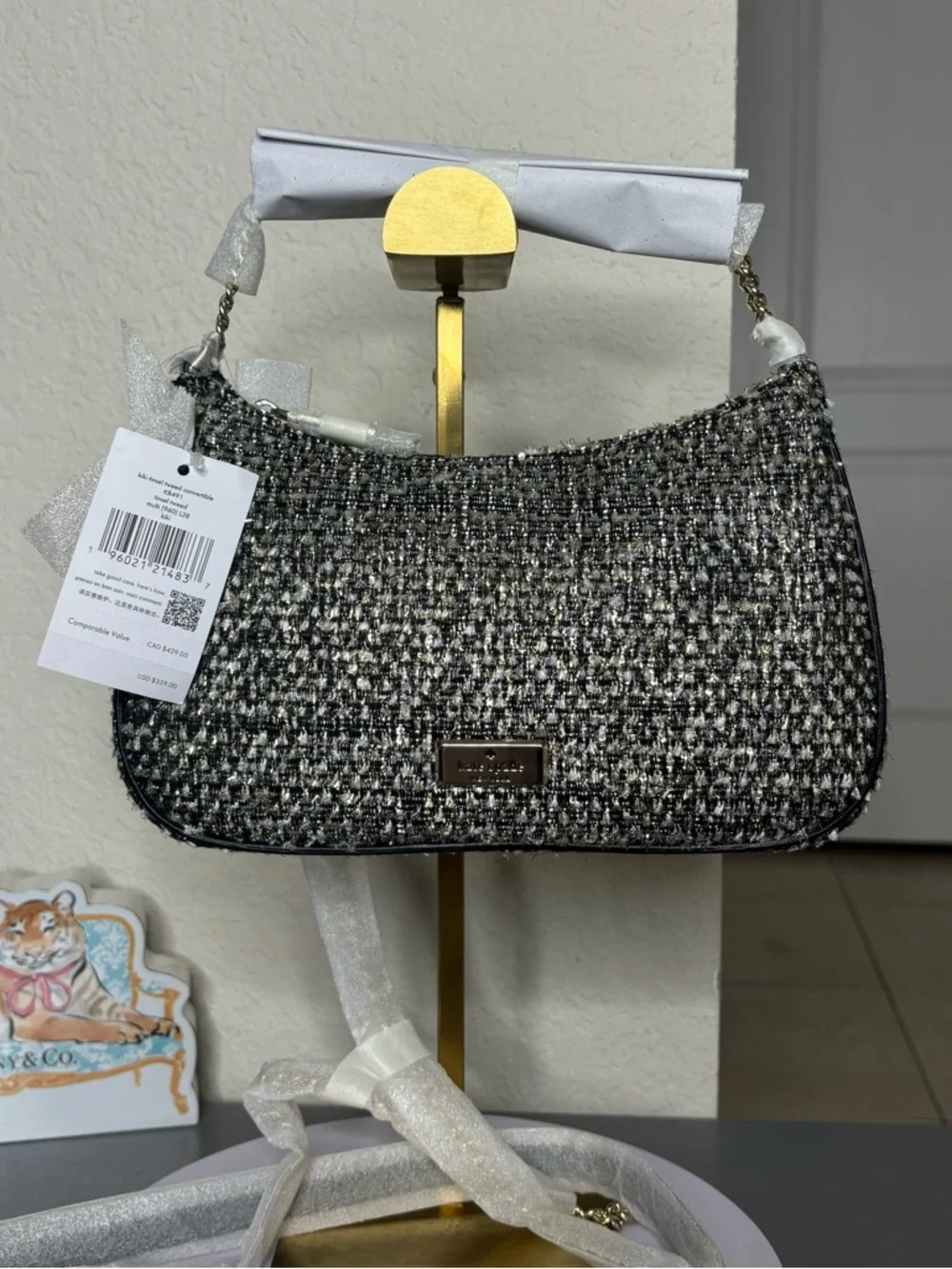 Kate Spade Kiki Tinsel Tweed Convertible Crossbody